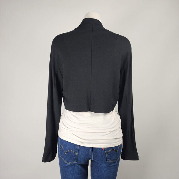 Ronen Chen Black Cropped Cardigan Size 14 - Picture 6 of 9